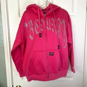 FB County pink rhinestone zip up hoodie, XS, mint condition
